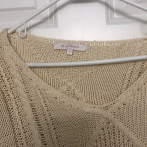 tan fringe oliviaceous sweater - Picture 3 of 4